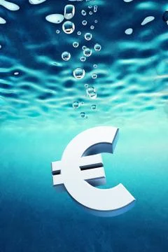 Euro go down Stock Illustration