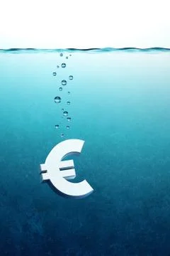 Euro go down Stock Illustration