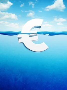 Euro go down Stock Illustration