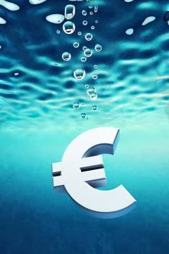 Euro go down Illustrazione stock