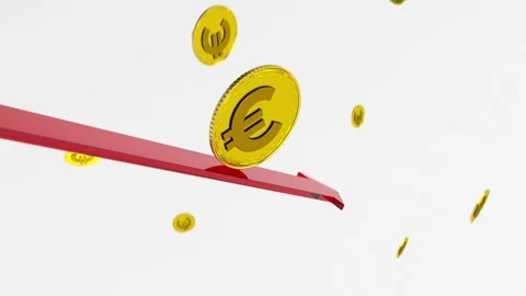 Euro Going Down Stock Footage 290436960
