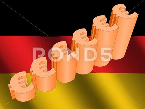 Euro graph on german flag Stock Illustration