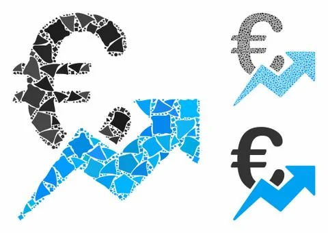 Euro growth Composition Icon of Uneven Parts Stockillustratie