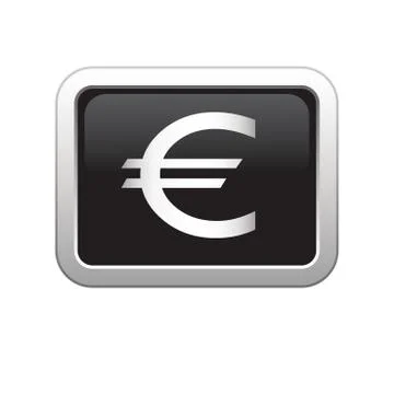 Euro icon black Stock Illustration