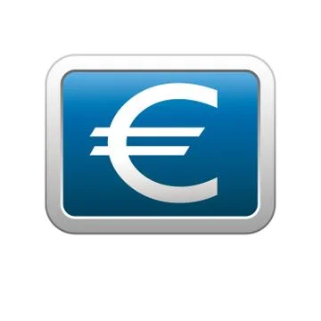 Euro icon on blue Stock Illustration
