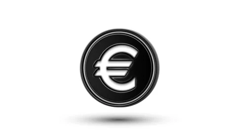 Euro icon on the counter. Looping. Alpha channel. Stock Footage 63160976