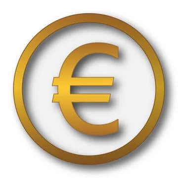 Euro icon. Internet button on white background.. Stock Illustration