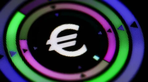 Euro icon. Looping. Video stock 61445406