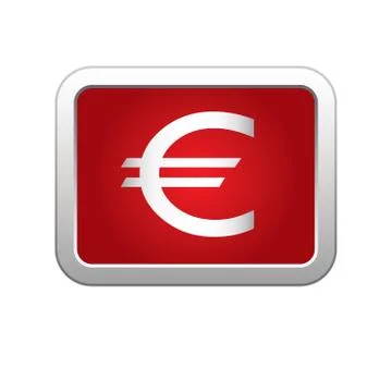 Euro icon red Stock Illustration