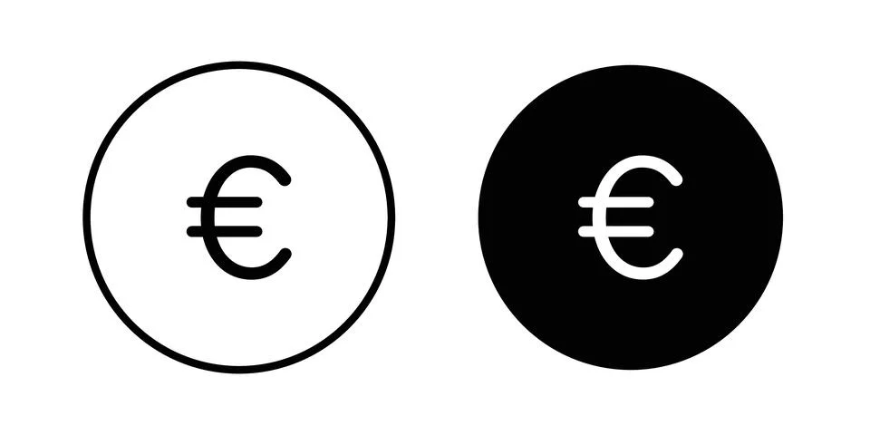Euro icon vector editable eps10 Stock Illustration