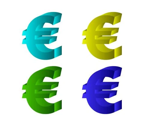 Euro illustrated in vector on a white background Stock Illustration