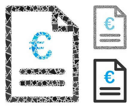 Euro invoice Composition Icon of Bumpy Items Stock Illustration