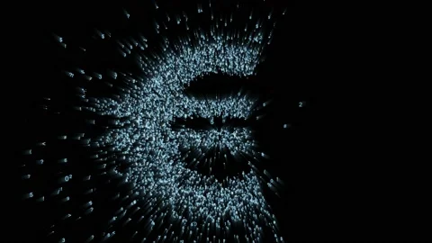 The Euro logo in the digital space Stock Footage 96643725