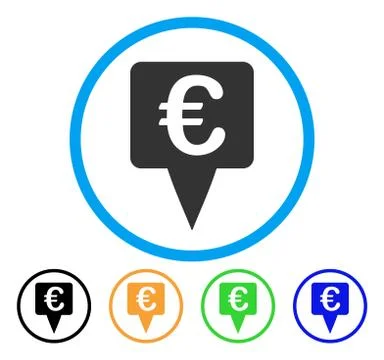 Euro Map Pointer Rounded Icon イラスト素材