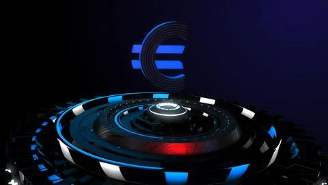 Euro money animation repeat loop future Stock Illustration
