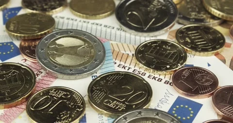 Euro money closeup rotating loopable Stock Footage 153356531