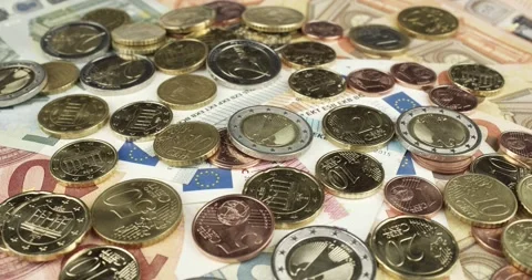 Euro money closeup rotating loopable Stock Footage 158629499