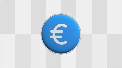 Euro Money Icon Loop With Alpha Channel 4K Stock Footage 304885857
