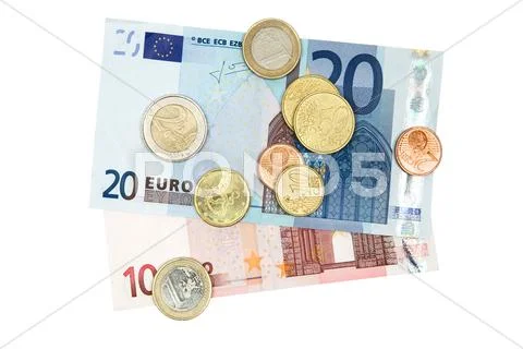 Euro Money Isolated on a White Background Stock-Fotos