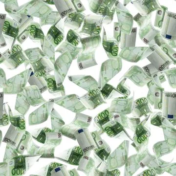 Euro money seamless pattern background. Banknote falling isolated textures on Stock Photos
