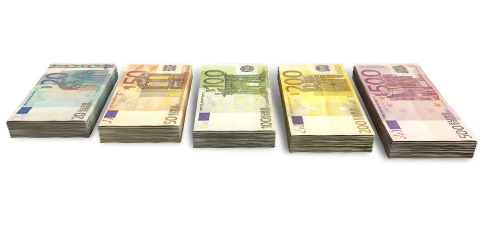 Euro notes collection front イラスト素材