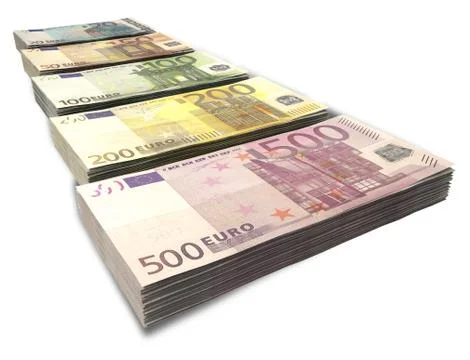 Euro notes collection perspective Illustrazione stock