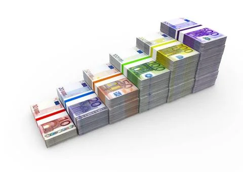 Euro notes with different value euro notes with different value Copyright:... Foto stock