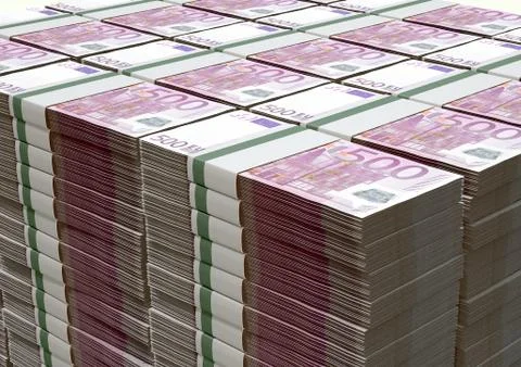 Euro notes pile Illustrazione stock