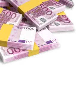 Euro notes scattered pile Illustrazione stock