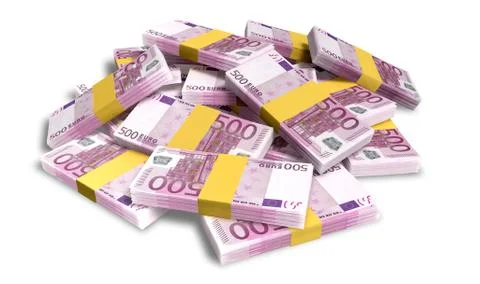 Euro notes scattered pile Stock Illustration