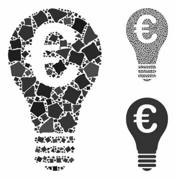 Euro patent Composition Icon of Bumpy Elements Stock Illustration
