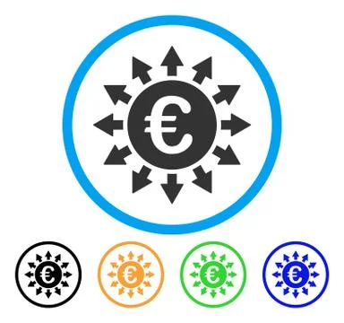 Euro Payments Rounded Icon Ilustração Stock