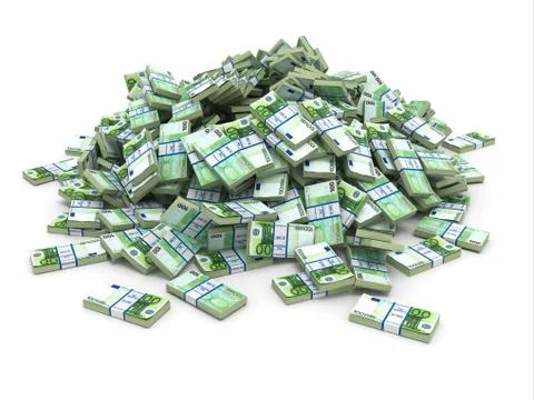 Pile Of Dollar Bills And Coins In A Sack With Lots Of Money, Pile