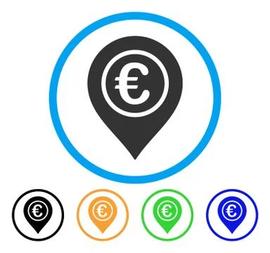 Euro Pointer Rounded Icon Stockillustratie