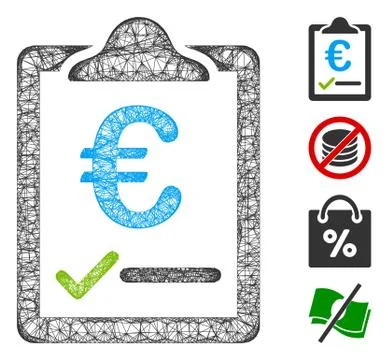 Euro Price Quote Web Vector Mesh Illustration Stockillustratie
