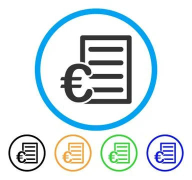 Euro Pricelist Rounded Icon Stock Illustration