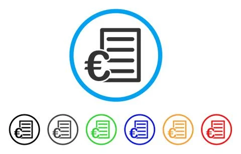 Euro Pricelist Rounded Icon Stock Illustration