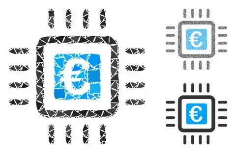 Euro processor Composition Icon of Humpy Elements 스톡 일러스트