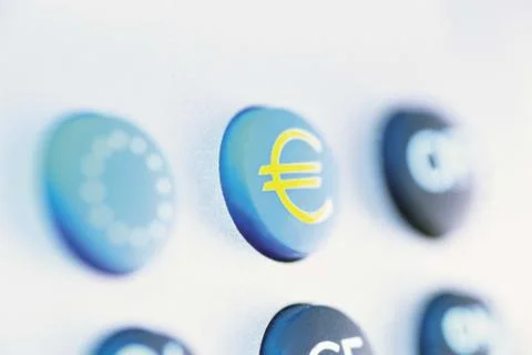 Euro push button Stock Photos