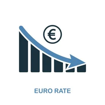 Euro Rate Decrease Graphic icon. Monochrome style design from diagram icon Stock Illustration