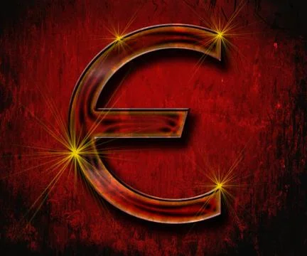 Euro in red Stock Illustration