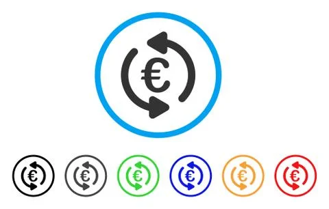 Euro Repeat Arrows Rounded Icon 스톡 일러스트