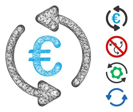 Euro Repeat Arrows Web Vector Mesh Illustration Stock Illustration
