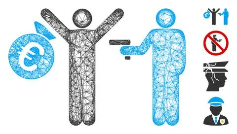 Euro Robbery Web Vector Mesh Illustration Illustrazione stock