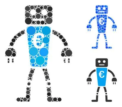 Euro Robot Composition Icon of Circles Stock Illustration