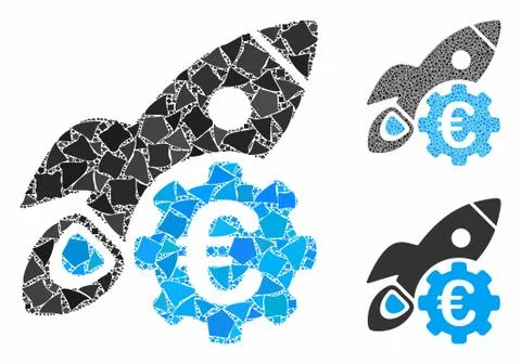 Euro rocket science Composition Icon of Tuberous Elements Illustrazione stock