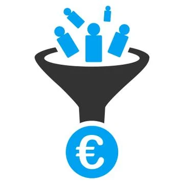 Euro Sale Conversion Flat Vector Icon Stock Illustration