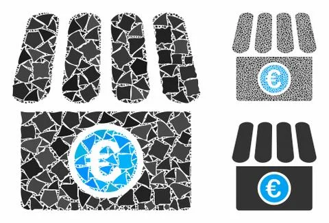 Euro shop Composition Icon of Bumpy Pieces Illustrazione stock