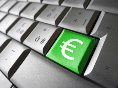Euro Sign Computer Key Foto stock
