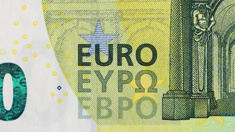 Euro Sign on Different Banknotes Background Video Loop Stock Footage 334508633